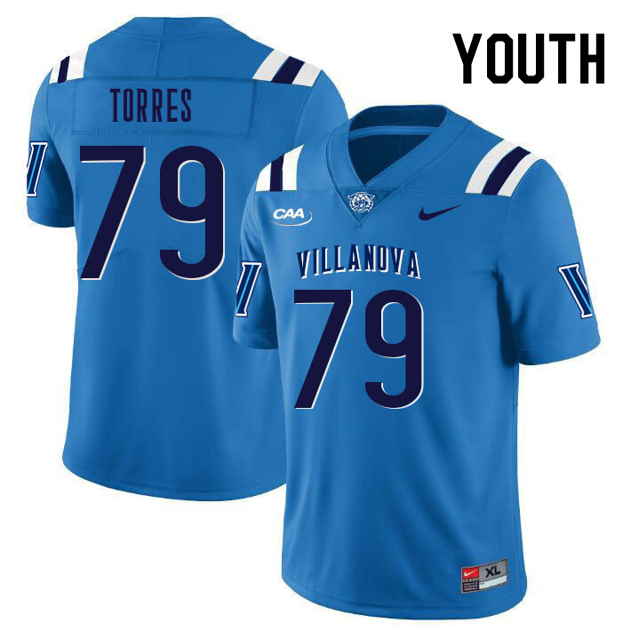 Youth #79 Nick Torres Villanova Wildcats College Football Jerseys Stitched Sale-Light Blue - Click Image to Close